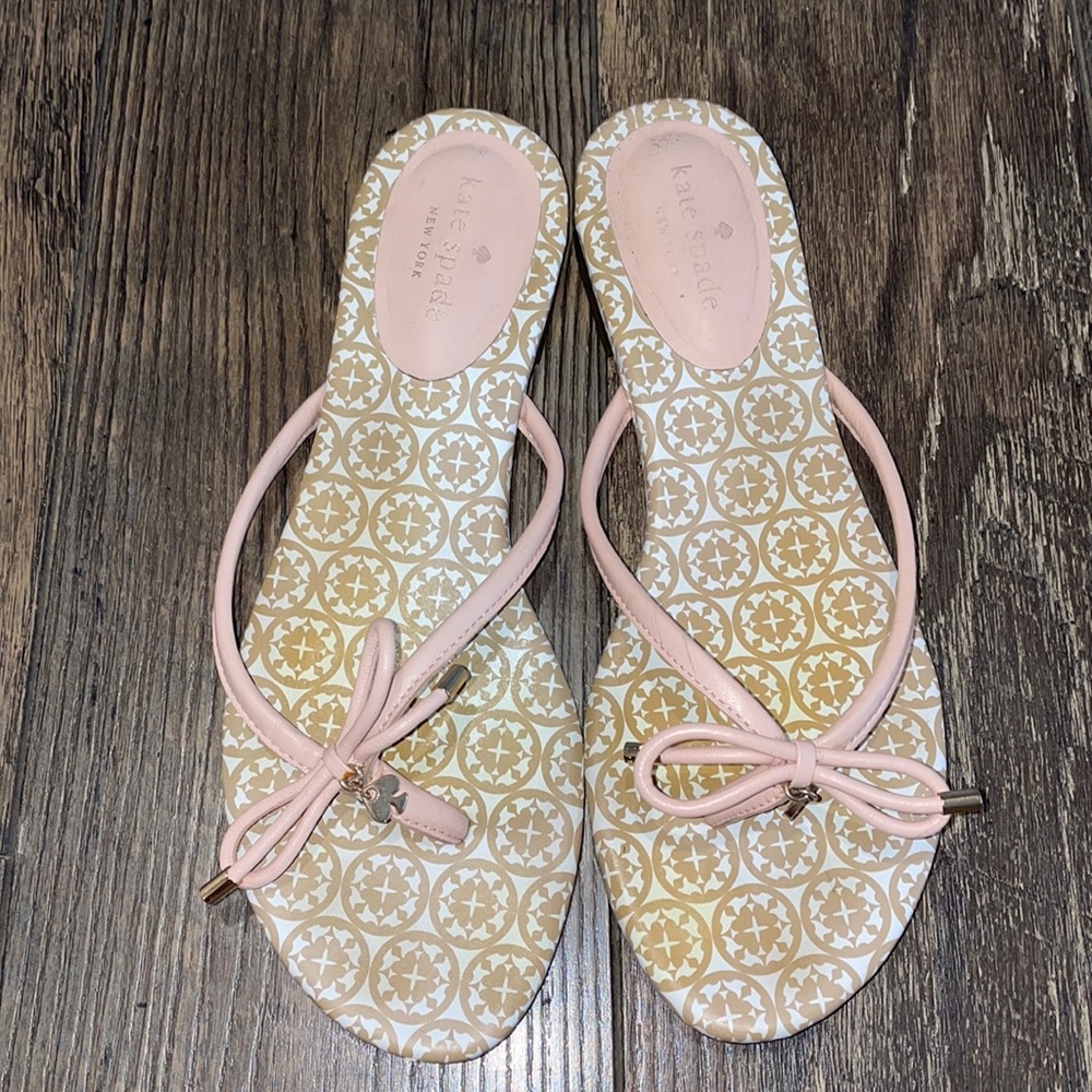 Kate Spade Mystic Bow Charm Nude Blush Pink Sandals 9.5
